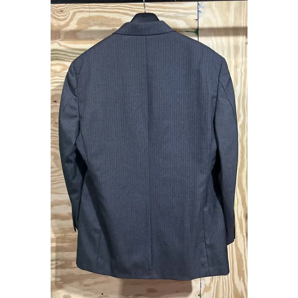 Brooks Brothers 346 Mens Dark Gray Pinstripe Wool Suit Jacket Sport Coat 44L